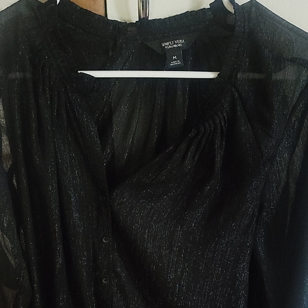 Simply Vera Black Sheer Blouse